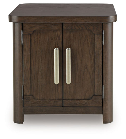 Breckington - Rectangular 2-door End Table - Dark Brown - R&R Furniture Gallery (Fountain Valley, CA)