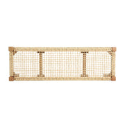 Outdoor bench by Noble House featuring acacia wood and faux rattan design, ideal for garden or patio seating.