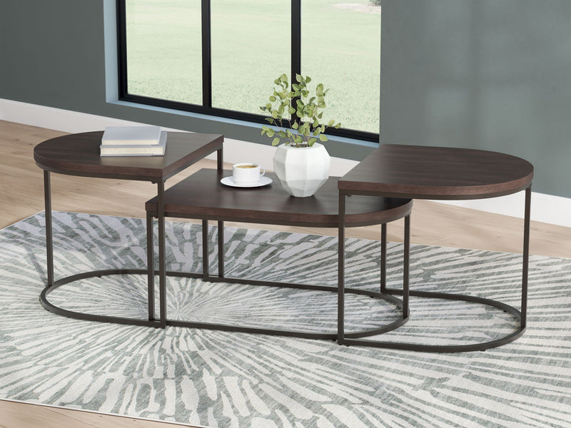 Vanmore - Occasional Table Set (Set of 3) - Dark Brown - R&R Furniture Gallery (Fountain Valley, CA)