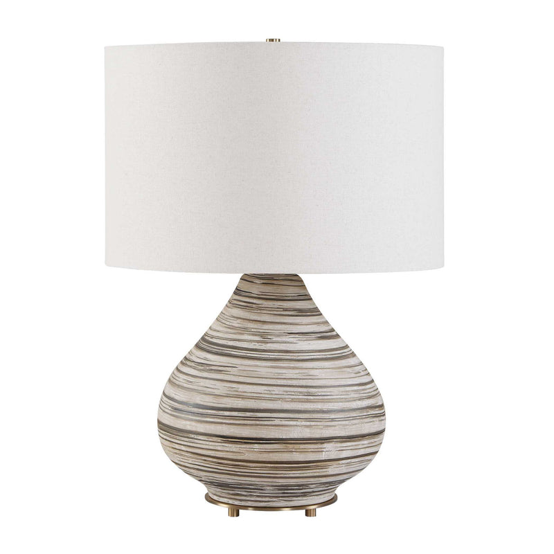 Azura - Horizontal Line Table Lamp - Brown / Gray / White