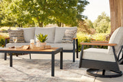 Carmel Highlands - Sofa, Chairs, Table Set (Set of 4) - Dark Brown - R&R Furniture Gallery (Fountain Valley, CA)