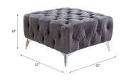 Wugtyx - Ottoman - Dark Grayvelvet - R&R Furniture Gallery (Fountain Valley, CA)