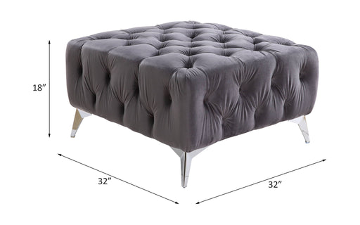 Wugtyx - Ottoman - Dark Grayvelvet - R&R Furniture Gallery (Fountain Valley, CA)