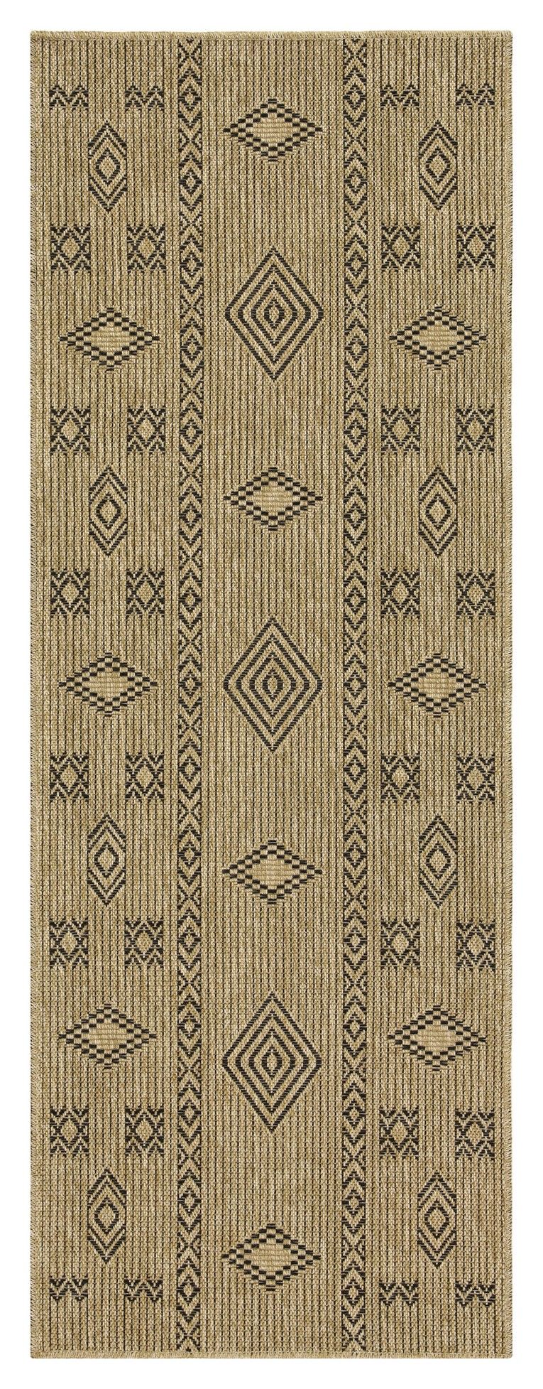 Earth - 2'7" X 7'3" Indoor, Outdoor Area Rug - Jute / Black - R&R Furniture Gallery (Fountain Valley, CA)