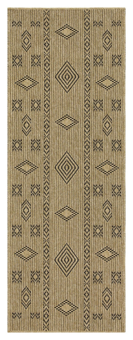 Earth - 2'7" X 7'3" Indoor, Outdoor Area Rug - Jute / Black - R&R Furniture Gallery (Fountain Valley, CA)