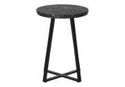 Accent Table, Side, Round Marble Look Contemporary & Modern - Black - R&R Furniture Gallery (Fountain Valley, CA)