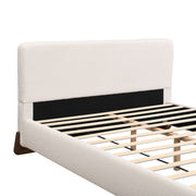 Queen Size Elegant Terry Upholstered Bed - White - R&R Furniture Gallery (Fountain Valley, CA)