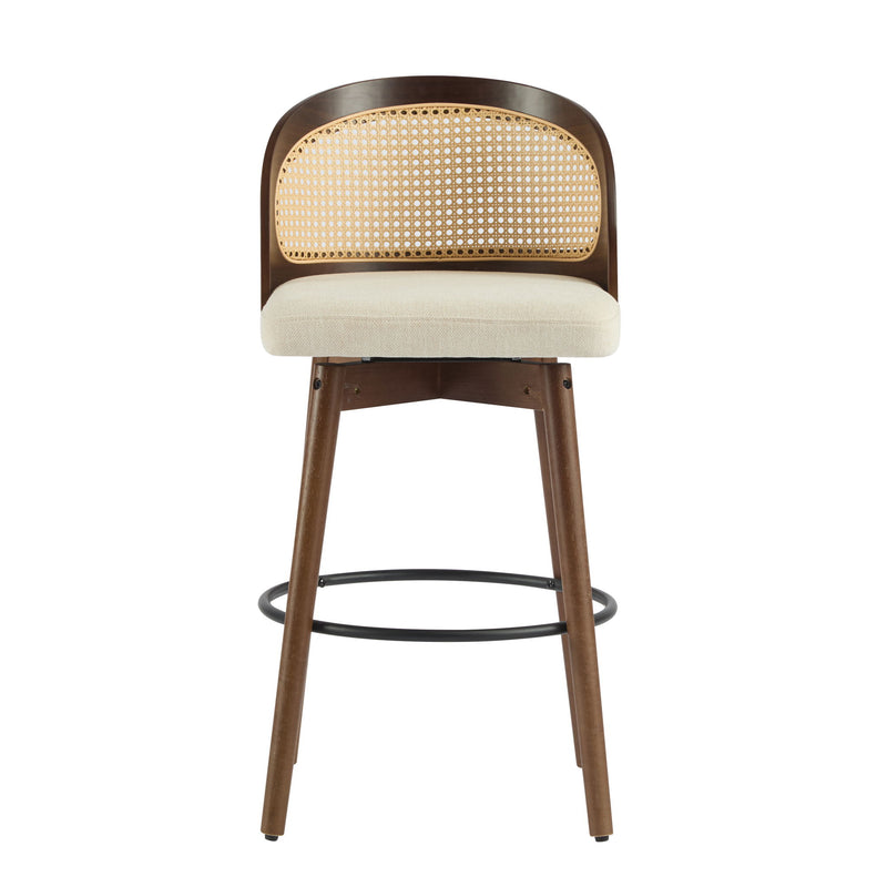 Pair of Noble House Como indoor wood barstools with sleek design, natural wood finish, and sturdy legs for modern home seating.
