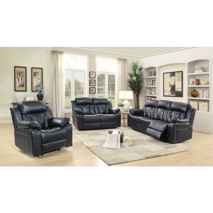 Elegant reclining sofa from Glory Furniture, designed for leisure, with plush cushions and a sleek modern look.