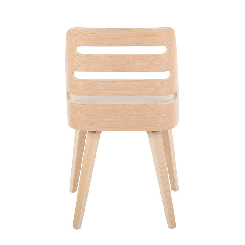 Lumi Source Trevi mid-century modern dining chair with wooden legs and upholstered seat, designed as a stylish side chair.