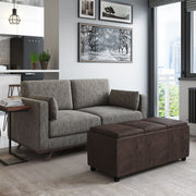 Avalon - Storage Ottoman - Distressed Brown - R&R Furniture Gallery (Fountain Valley, CA)