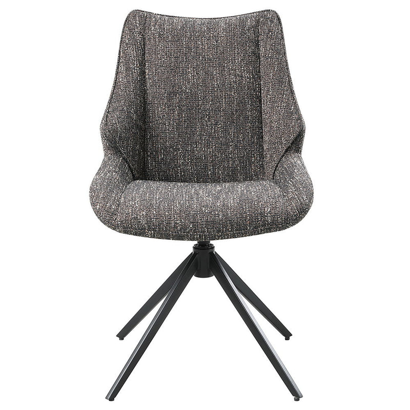 Malika - Side Chair With Swivel (Set of 2) - Brown Chenille - R&R Furniture Gallery (Fountain Valley, CA)