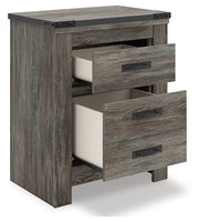 Frandern - Two Drawer Night Stand - Gray - R&R Furniture Gallery (Fountain Valley, CA)