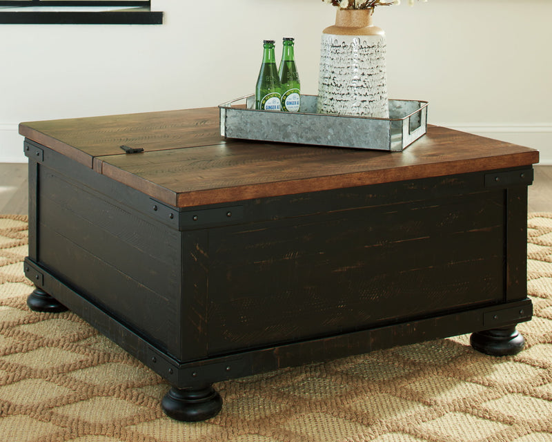 Valebeck - Lift Top Cocktail Table - Black / Brown - R&R Furniture Gallery (Fountain Valley, CA)