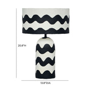 Tropea - Black Waves Papier Mache Table Lamp - Black Waves - R&R Furniture Gallery (Fountain Valley, CA)