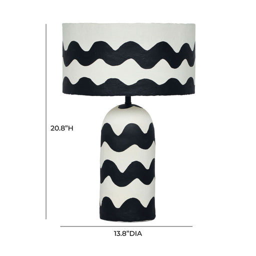 Tropea - Black Waves Papier Mache Table Lamp - Black Waves - R&R Furniture Gallery (Fountain Valley, CA)