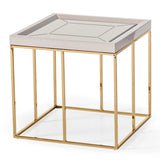 Carmela - Side Table - Shimmer Ivory - R&R Furniture Gallery (Fountain Valley, CA)