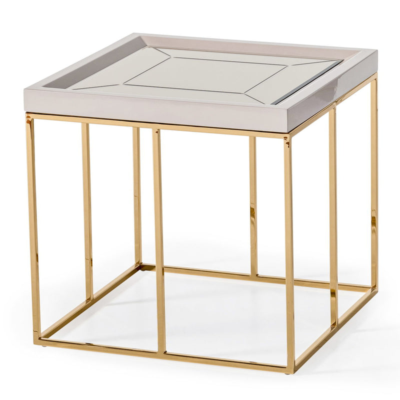 Carmela - Side Table - Shimmer Ivory - R&R Furniture Gallery (Fountain Valley, CA)