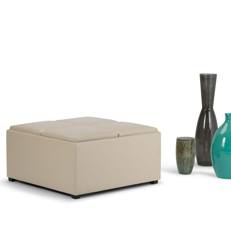 Avalon - Square Coffee Table, Storage Ottoman - R&R Furniture Gallery (Fountain Valley, CA)