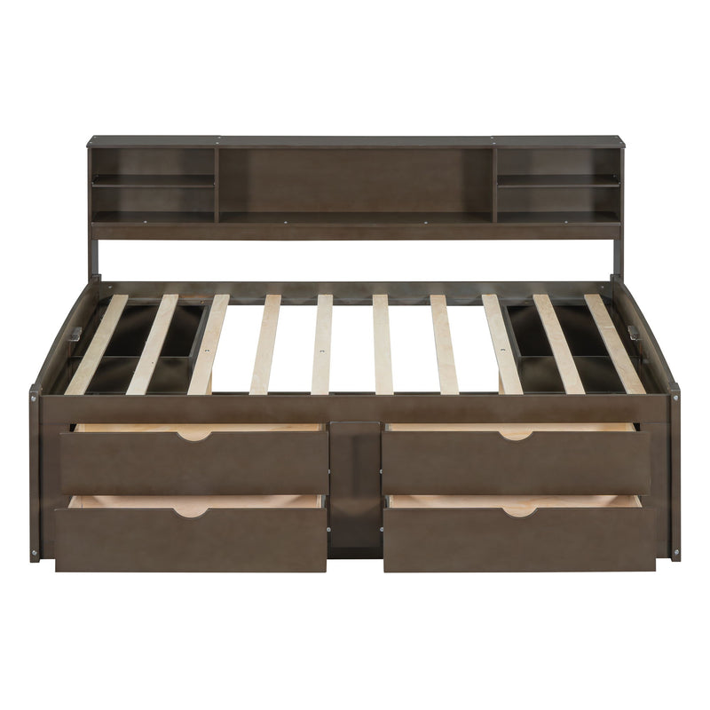 Daybed With 2 Bedside Cabinets, Upper Shelves And 4 Drawers - R&R Furniture Gallery (Fountain Valley, CA)