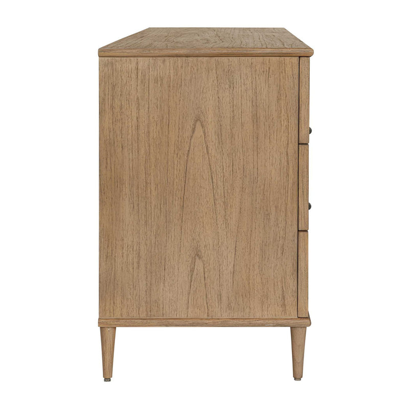 Coast - 6 Drawer Rattan Chest - Woodtone