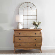 Uttermost Barwell Arch Pearl Silver wall mirror with a sleek arched frame, perfect for modern and elegant interior decor.