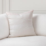Villa Classics Bikram 22x22 inch accent pillow in ivory and natural fabric, featuring a plush texture and decorative design.