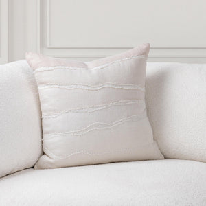 Villa Classics Bikram 22x22 inch accent pillow in ivory and natural fabric, featuring a plush texture and decorative design.