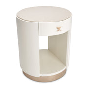 La Rachelle - Round End Table - Champagne - R&R Furniture Gallery (Fountain Valley, CA)