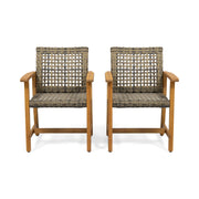 Outdoor Dining Chair Acacia Wood Frame (Set of 2) - R&R Furniture Gallery (Fountain Valley, CA)