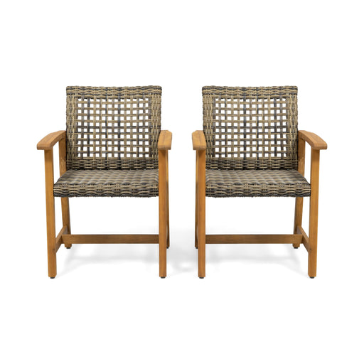 Outdoor Dining Chair Acacia Wood Frame (Set of 2) - R&R Furniture Gallery (Fountain Valley, CA)