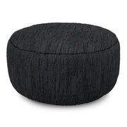 Fredrik - Round Pouf - Black - R&R Furniture Gallery (Fountain Valley, CA)