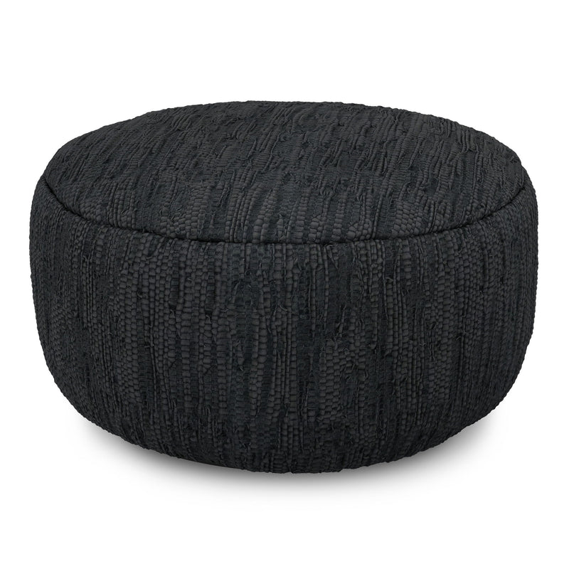 Fredrik - Round Pouf - Black - R&R Furniture Gallery (Fountain Valley, CA)
