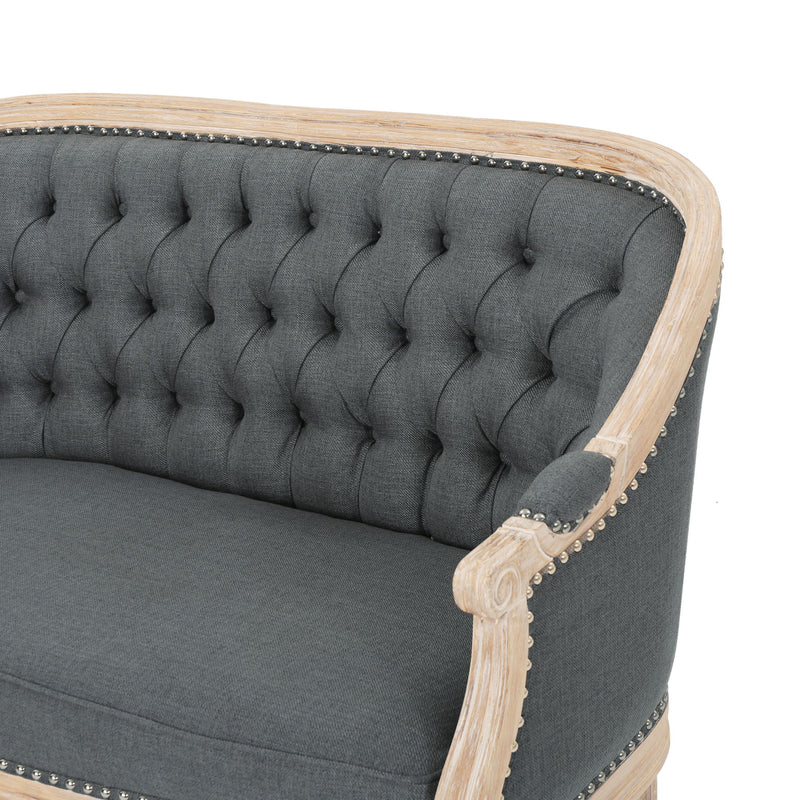 French Country Chesterfield Style Tufted Loveseat - R&R Furniture Gallery (Fountain Valley, CA)
