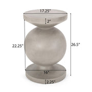 Noble House outdoor end table in natural wood finish, showing a sturdy square design with slatted top and four legs.