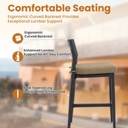 Set of two Life Outside modern outdoor bar stools with backrests and footrests, designed for patio or balcony seating.