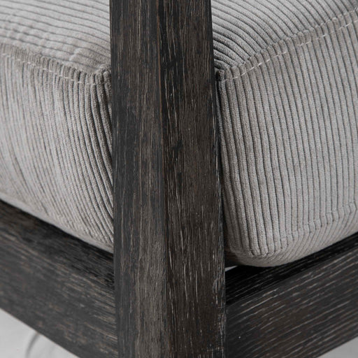Gray Brunei modern accent chair by Uttermost featuring sleek upholstery and contemporary design.
