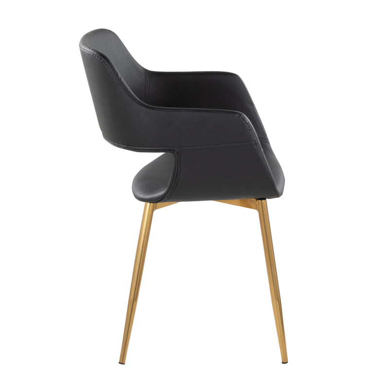 Pair of Lumi Source Margarite contemporary dining chairs with sleek design and wooden legs, set of two for versatile home dining.