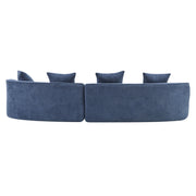 Noble House elegant curved sectional sofa with full foam cushions, showcasing its stylish design and plush seating.