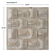 Uttermost Pickford wood wall decor featuring rustic, textured wooden panels arranged in a modern design.