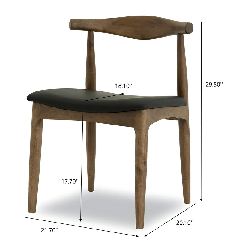 Destiny - Dining Chairs (Set of 2) - Black / Dark Brown - R&R Furniture Gallery (Fountain Valley, CA)