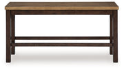 Rylandeen - Double Counter Height Bench - Light Brown / Dark Brown - R&R Furniture Gallery (Fountain Valley, CA)