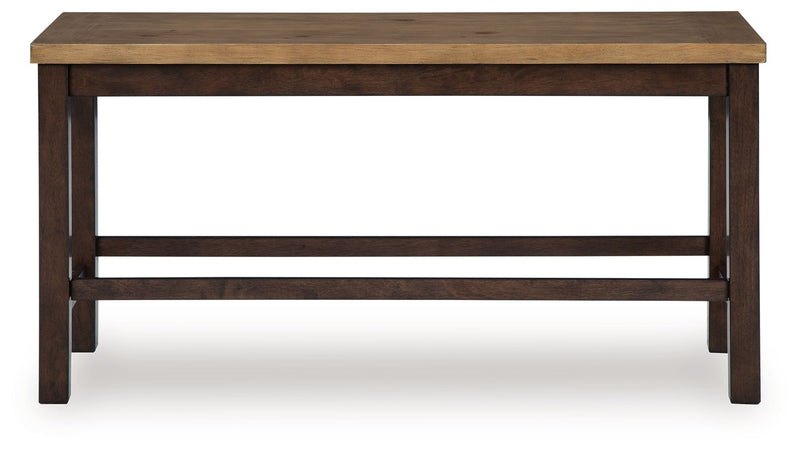 Rylandeen - Double Counter Height Bench - Light Brown / Dark Brown - R&R Furniture Gallery (Fountain Valley, CA)