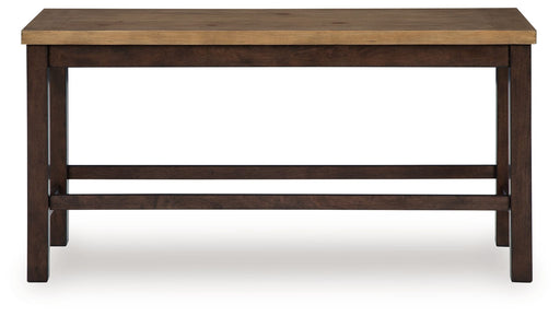 Rylandeen - Double Counter Height Bench - Light Brown / Dark Brown - R&R Furniture Gallery (Fountain Valley, CA)
