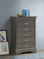 Black metal accent chest with sleek design and storage drawers from Glory Furniture, ideal for stylish home decor.