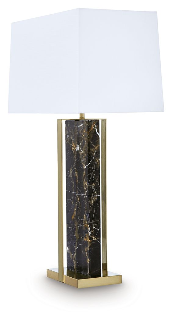 Neonish - Marble Table Lamp - Black / Gold Finish - R&R Furniture Gallery (Fountain Valley, CA)