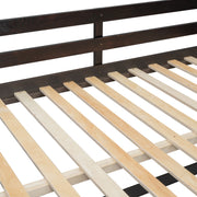DreamHaus bunk bed with four drawers and three shelves, showcasing a modern wooden design with ample storage space.