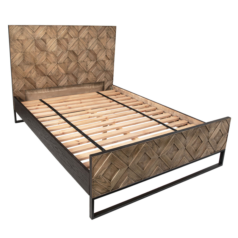 Modena - Queen Bed - Medium Brown Natural And Black