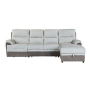 Kia - Sectional With Power And USB - Beige / Brown - R&R Furniture Gallery (Fountain Valley, CA)