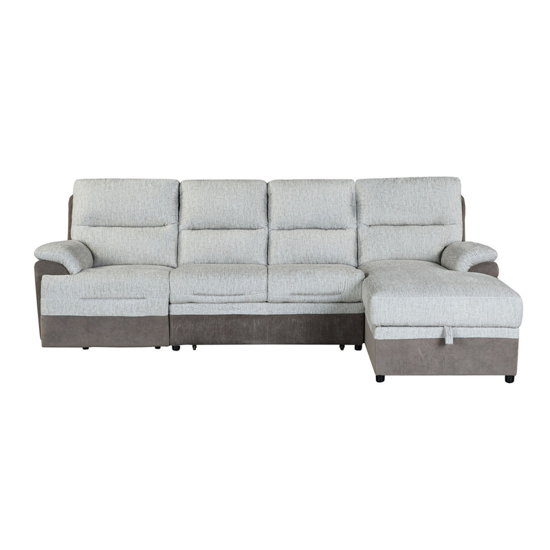 Kia - Sectional With Power And USB - Beige / Brown - R&R Furniture Gallery (Fountain Valley, CA)
